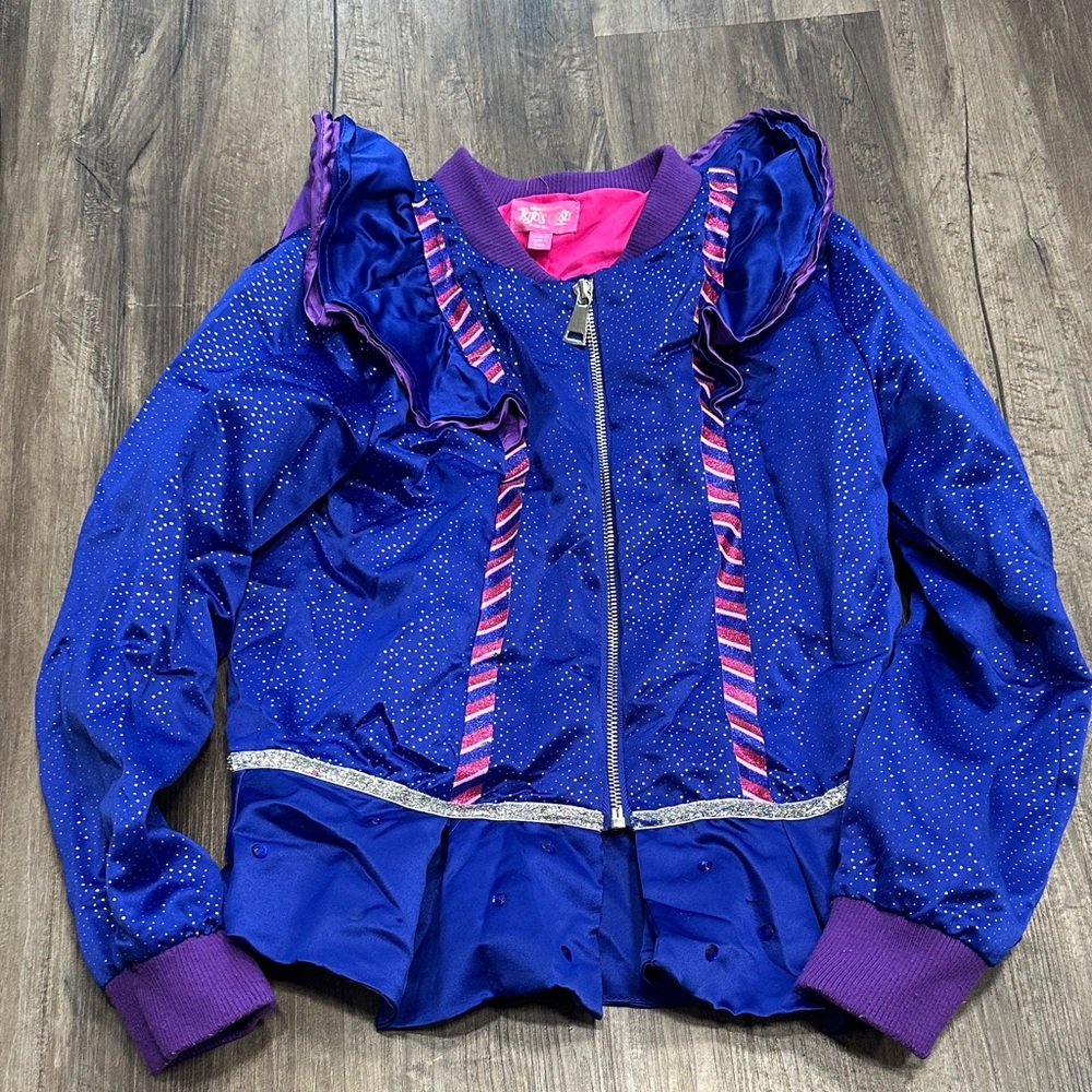 JoJo Siwa Purple & Pink Ruffled Sparkle Jacket - Girls